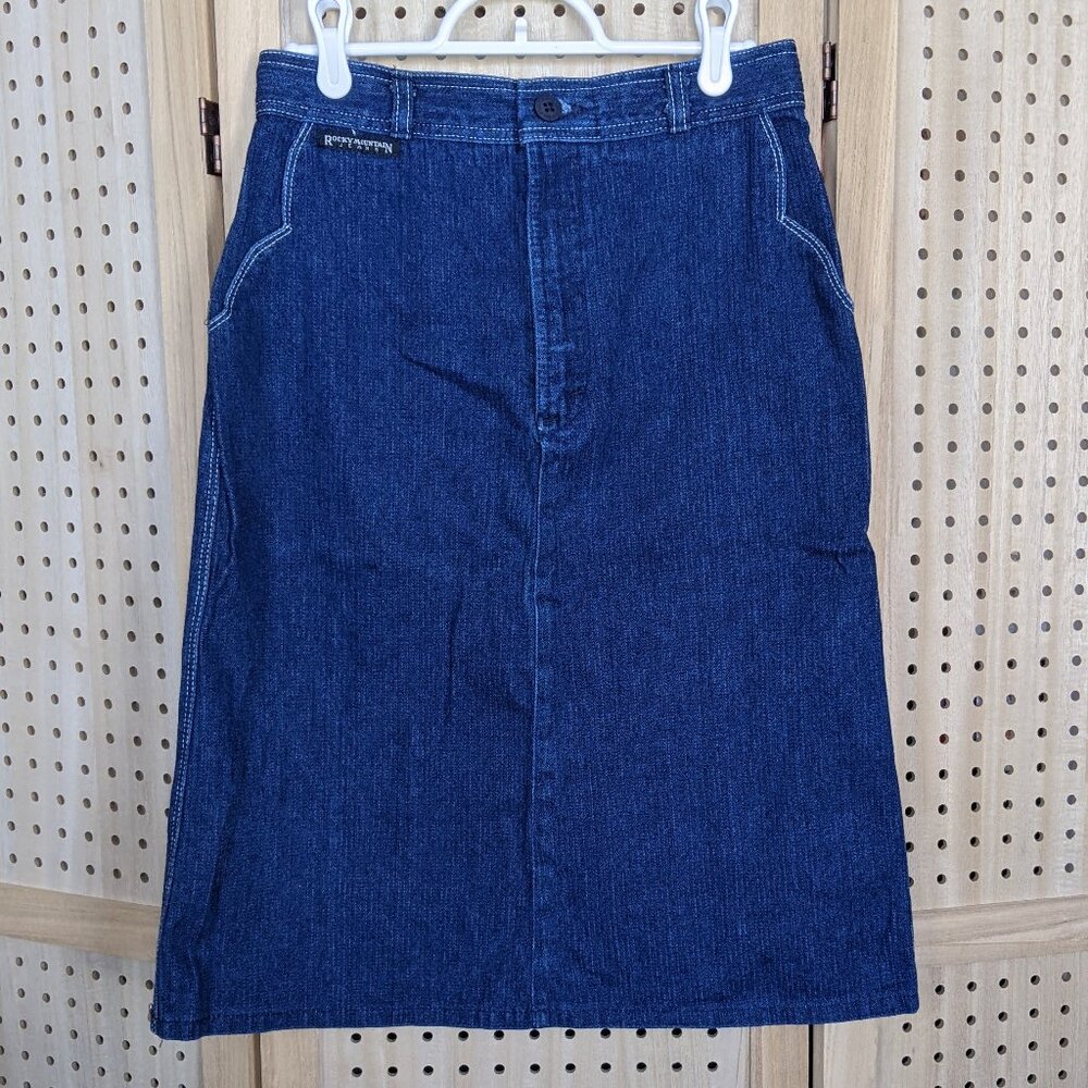 Vintage Rocky Mountain Jeans Midi Denim Skirt, Juniors Size 11, New with Tag,